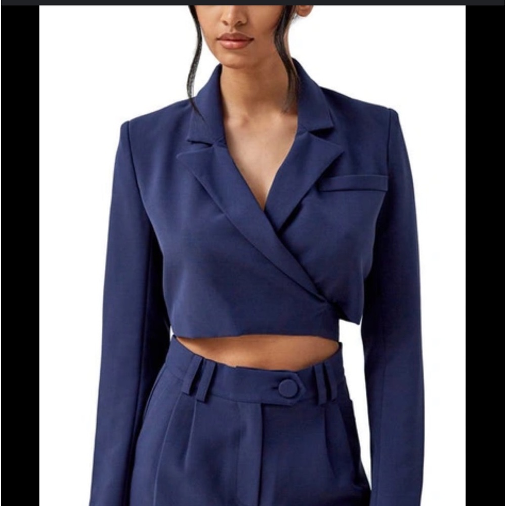 Fourth + Reckless Wrap Crop Blazer